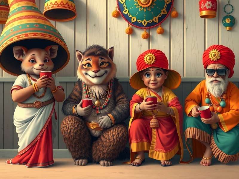 Animal Hangout Hub Indian Version with Traditional Costumes